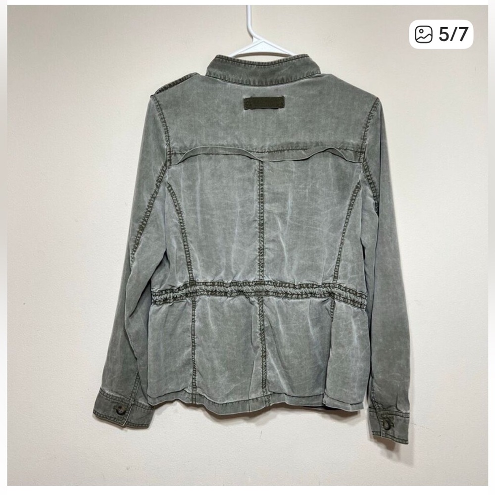 Express Olive Utility Cargo Jacket - image 5